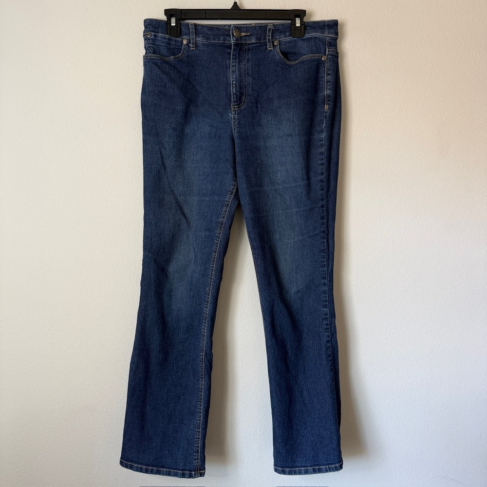 Christopher & Banks Classic Fit Dark Wash Straight Leg Jeans Blue Womens 8 Short